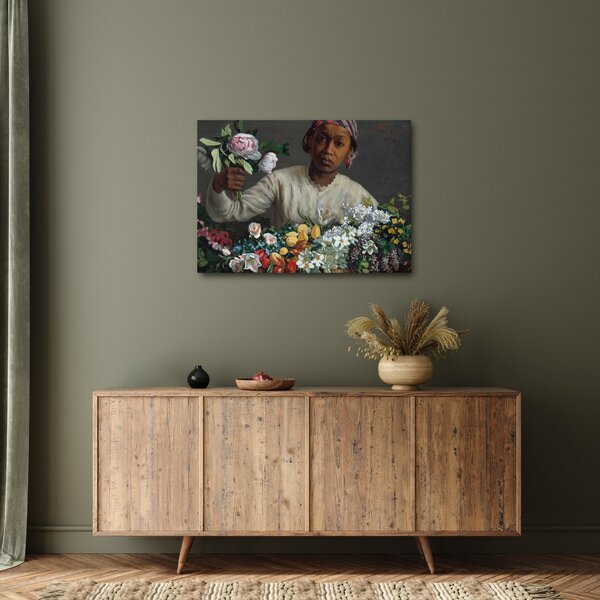 Obraz - Frédéric Bazille, Young Woman with Peonies, reprodukcia (70x50 cm)