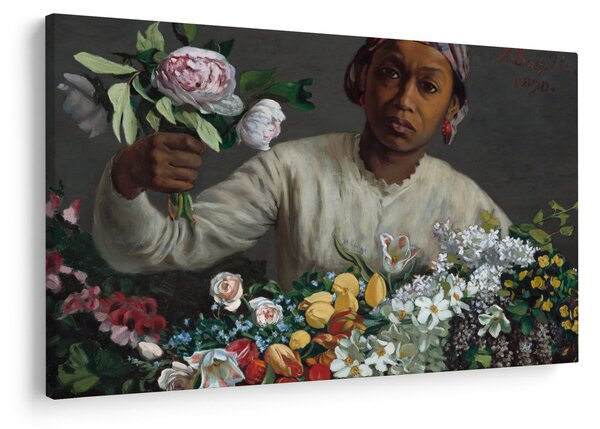 Obraz - Frédéric Bazille, Young Woman with Peonies, reprodukcia (90x60 cm)