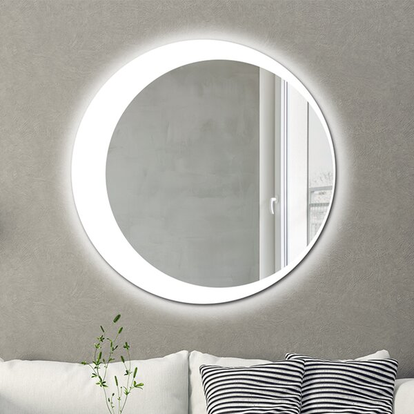 Zrkadlo Moony biele LED 100 x 100 cm
