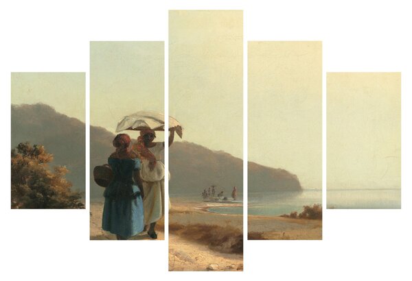 Obraz - Camille Pissarro, Two Women Chatting by the Sea, St. Thomas, reprodukcia (150x105 cm)