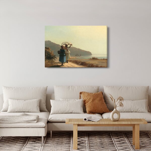 Obraz - Camille Pissarro, Two Women Chatting by the Sea, St. Thomas, reprodukcia (90x60 cm)