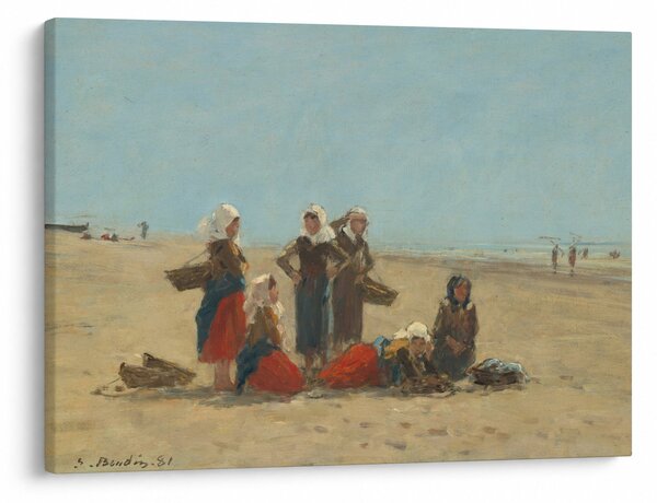 Obraz - Eugène Boudin, Women on the Beach at Berck, reprodukcia (70x50 cm)