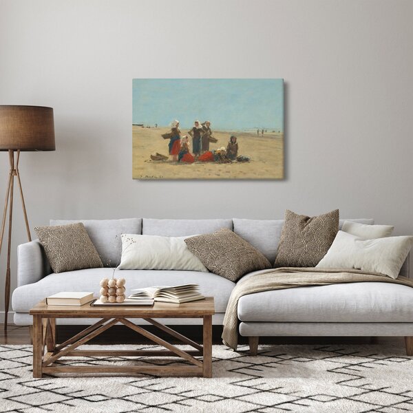 Obraz - Eugène Boudin, Women on the Beach at Berck, reprodukcia (90x60 cm)