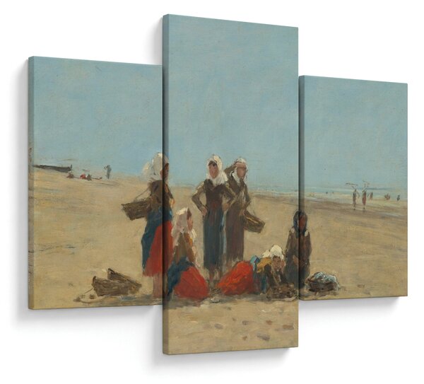 Obraz - Eugène Boudin, Women on the Beach at Berck, reprodukcia (90x60 cm)