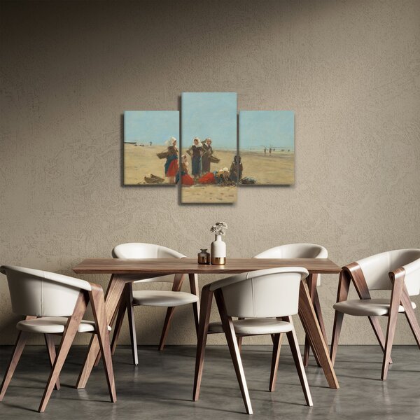 Obraz - Eugène Boudin, Women on the Beach at Berck, reprodukcia (90x60 cm)