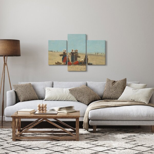 Obraz - Eugène Boudin, Women on the Beach at Berck, reprodukcia (90x60 cm)