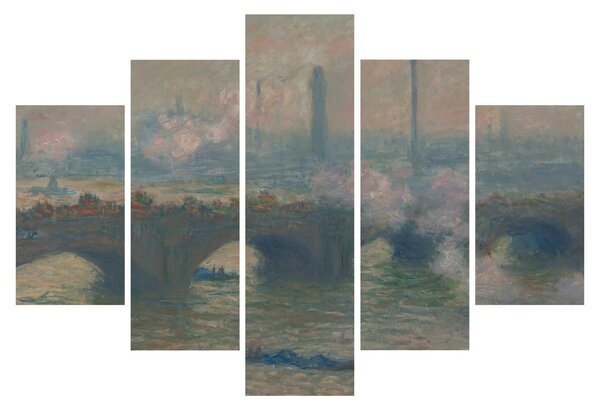 Obraz - Claude Monet, Waterloo Bridge, Gray Day, reprodukcia (150x105 cm)