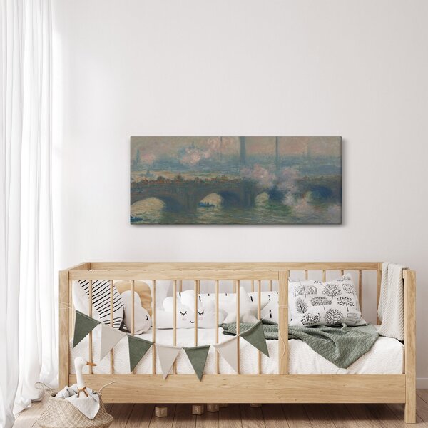 Obraz - Claude Monet, Waterloo Bridge, Gray Day, reprodukcia (120x50 cm)