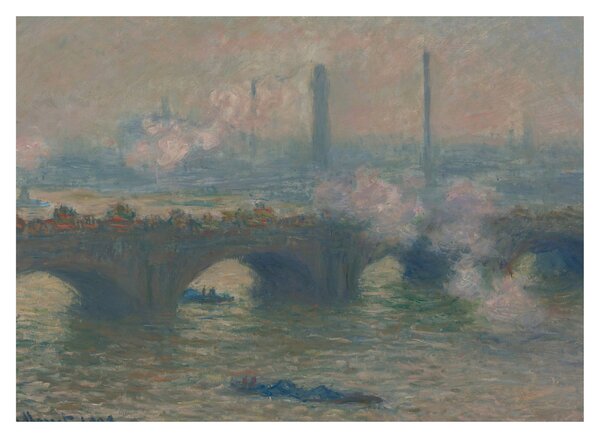 Obraz - Claude Monet, Waterloo Bridge, Gray Day, reprodukcia (70x50 cm)