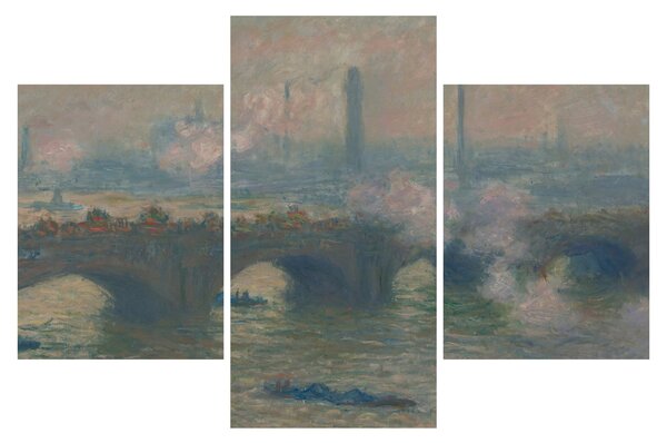 Obraz - Claude Monet, Waterloo Bridge, Gray Day, reprodukcia (90x60 cm)