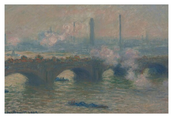Obraz - Claude Monet, Waterloo Bridge, Gray Day, reprodukcia (90x60 cm)