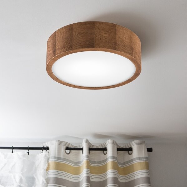 Brilagi - LED RGBW stmievateľné stropné svietidlo CARVALHO 1xE27/9W/230V Wi-Fi dub, priemer 27,5 cm
