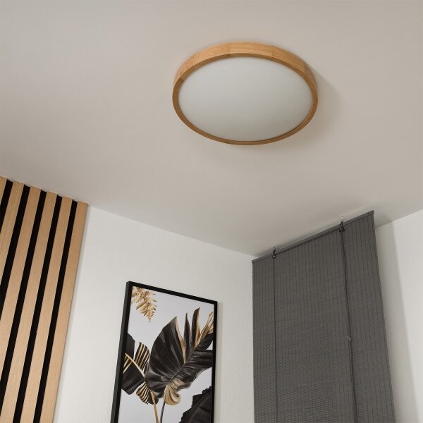 Brilagi-LED RGBW stmievateľné stropné svietidlo CARVALHO SLIM 3xE27/9W/230V Wi-Fi dub pr. 47