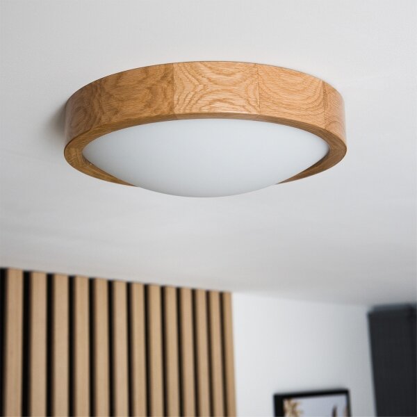 Brilagi-LED RGBW stmievateľné stropné svietidlo CARVALHO SLIM 1xE27/9W/230V Wi-Fi dub pr. 27