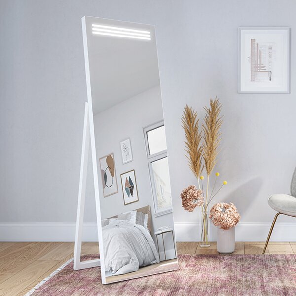 Zrkadlo Apento biele LED 60 x 150 cm