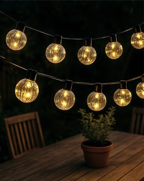 LED vonkajší dekoratívny reťazec 10xLED/0,15W/230V 6,8 m IP44 čierna/dymová