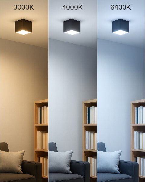 LED Bodové svietidlo LED/5W/230V 3000/4000/6400K 7,5x7,5 cm čierna