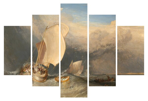 Obraz - William Turner, Fishing Boats with Hucksters Bargaining for Fish, reprodukcia (150x105 cm)