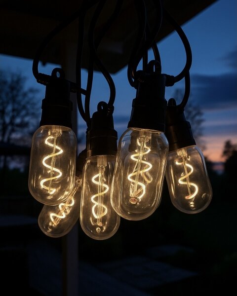 LED vonkajšia dekoratívna reťaz 6xLED/0,6W/230V 4,5 m IP44 čierna