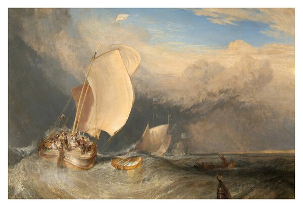 Obraz - William Turner, Fishing Boats with Hucksters Bargaining for Fish, reprodukcia (90x60 cm)