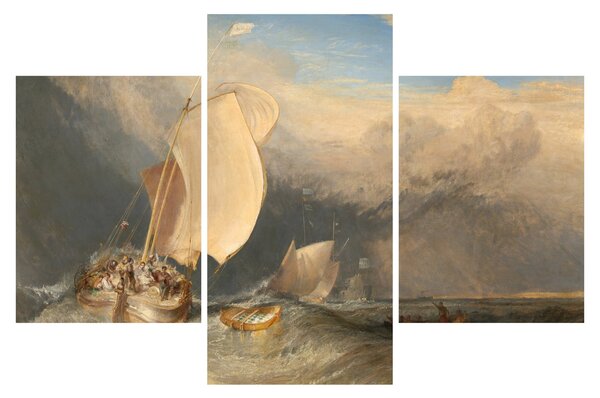 Obraz - William Turner, Fishing Boats with Hucksters Bargaining for Fish, reprodukcia (90x60 cm)