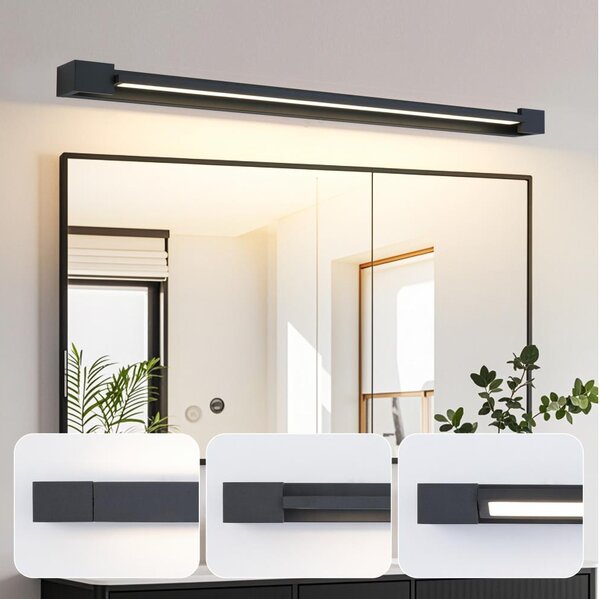 Brilagi-LED Kúpeľňové osvetlenie zrkadla AQUA LINE LED/24W/230V 90 cm IP44 čierne