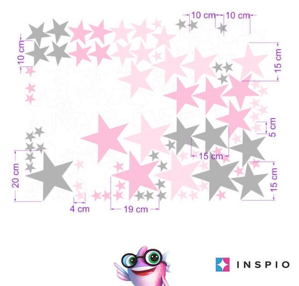INSPIO-textilná prelepiteľná nálepka - Súhvezdie v ružovom