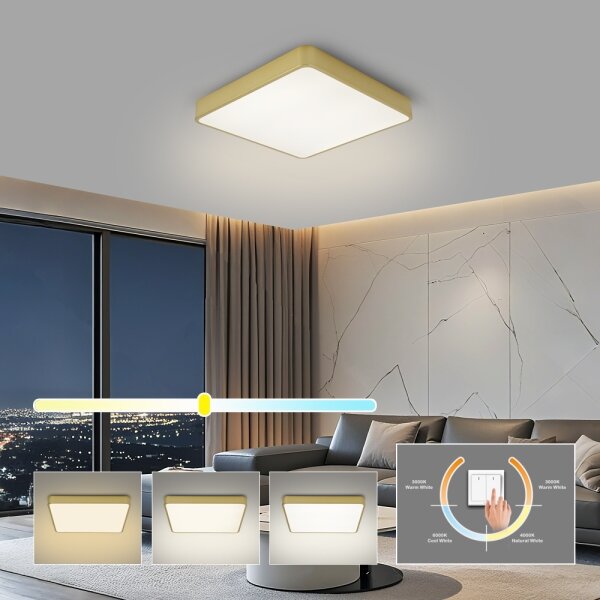 Brilagi - LED stropné svietidlo POOL LED/48W/230V 3000/4000/6000K 50x50 cm zlaté