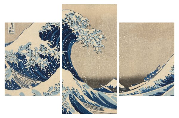 Obraz - Katsushika Hokusai, Under the Wave off Kanagawa, reprodukcia (90x60 cm)