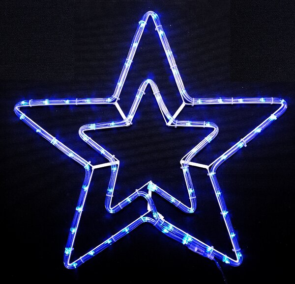 Vianočná LED dekorácia, hviezda, blikajúca, 52 cm, rôzne farby Farba: Modrá