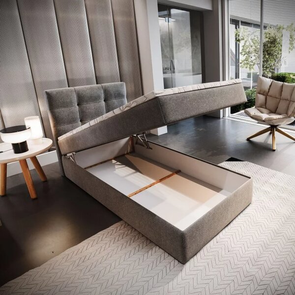 Čalúnená posteľ boxspring GLORIEN VELVET 90x200 cm ružová Matrac: Matrac Bonell pružinový