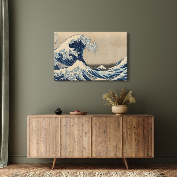 Obraz - Katsushika Hokusai, Under the Wave off Kanagawa, reprodukcia (90x60 cm)