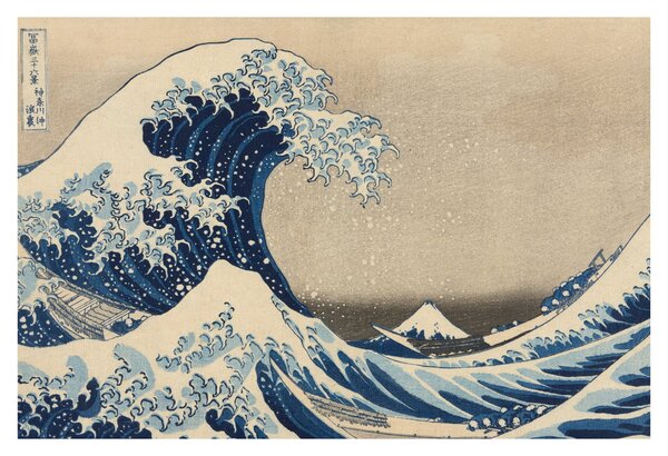 Obraz - Katsushika Hokusai, Under the Wave off Kanagawa, reprodukcia (90x60 cm)