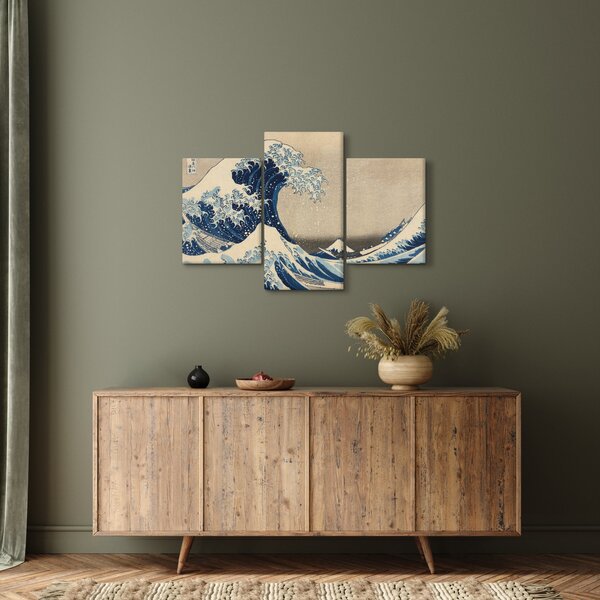 Obraz - Katsushika Hokusai, Under the Wave off Kanagawa, reprodukcia (90x60 cm)
