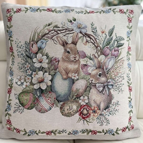 Veľkonočná gobelínová obliečka na vankúš 42x42 cm MIGD017 Farba Viacfarebná Rozmery 42x42 cm