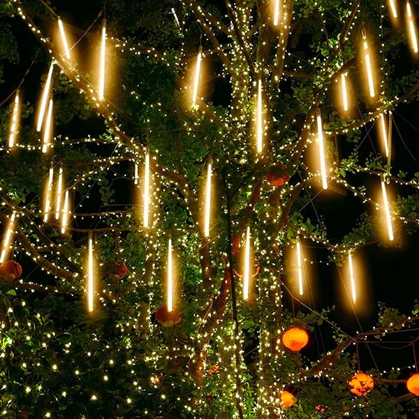 Vianočné LED kvapkajúce cencúle - 8ks, 10cm, rôzne farby na výber Farba: Teplá biela