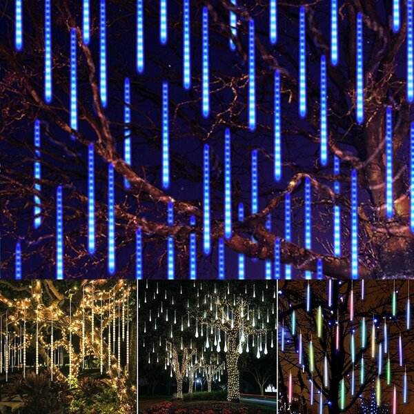 Vianočné LED kvapkajúce cencúle - 8ks, 50cm, rôzne farby Farba: Rôznofarebná