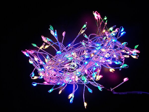 Vnútorná vianočná LED nano reťaz, viacfarebná, 10m, 300 LED