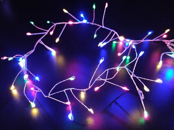 Vnútorná vianočná LED nano reťaz, viacfarebná, 10m, 300 LED
