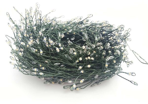 Vianočná LED mikro reťaz, studená biela, 10m, 300 LED, so zábleskami