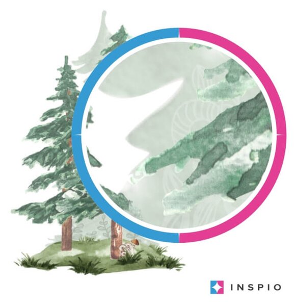 INSPIO-textilná prelepiteľná nálepka - Ihličnaté stromy - akvarelové nálepky na stenu