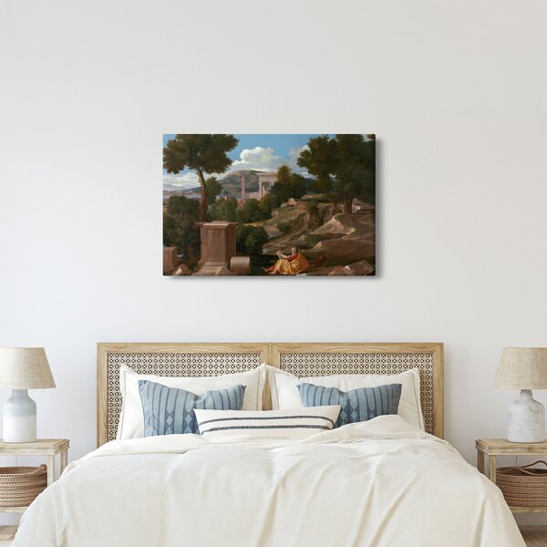 Obraz - Nicolas Poussin, Landscape with Saint John on Patmos, reprodukcia (90x60 cm)