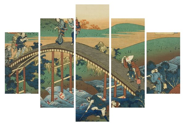 Obraz - Katsushika Hokusai, Ariwara no Narihirafrom the series One Hundred, Poems Explained by the Nurse (Hyakunin isshu uba ga etoki), reprodukcia (150x105 cm)