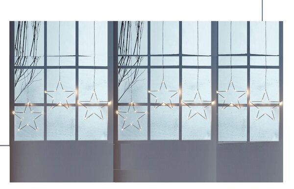 Vianočný LED vianočný záves s 8 hviezdami, 3m, 196 LED, viac farebných variant Farba: Fialová