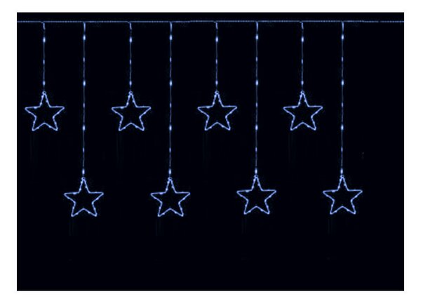 Vianočný LED vianočný záves s 8 hviezdami, 3m, 196 LED, viac farebných variant Farba: Fialová