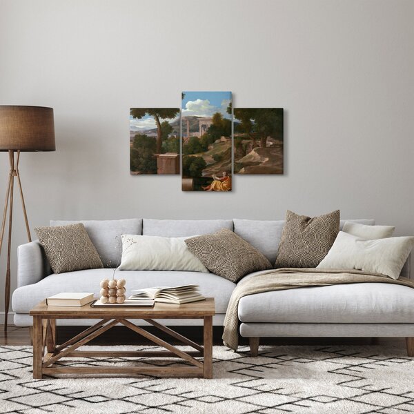 Obraz - Nicolas Poussin, Landscape with Saint John on Patmos, reprodukcia (90x60 cm)