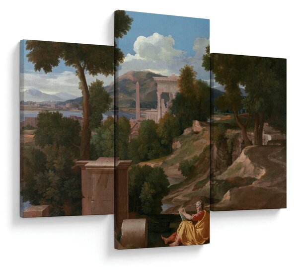 Obraz - Nicolas Poussin, Landscape with Saint John on Patmos, reprodukcia (90x60 cm)