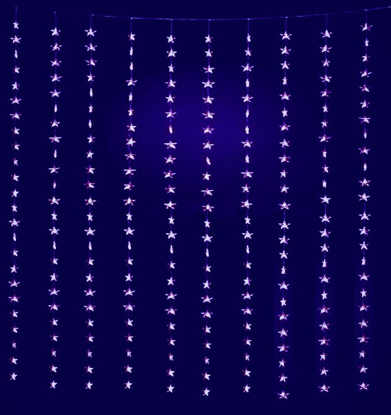 Vianočný LED záves so 400 hviezdičkami, 3m, viac farebných variant Farba: Modrá