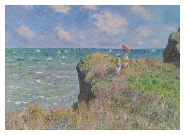 Obraz - Claude Monet, Cliff Walk at Pourville, reprodukcia (70x50 cm)