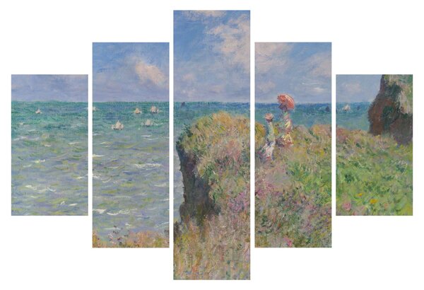 Obraz - Claude Monet, Cliff Walk at Pourville, reprodukcia (150x105 cm)